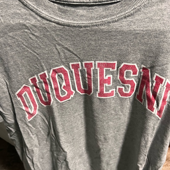 Gray Duquesne T-Shirt with Red Lettering - Picture 2 of 2